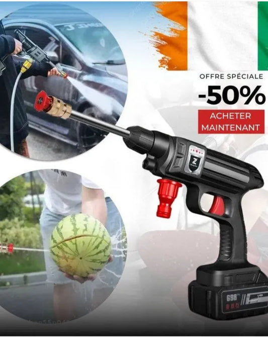 ( Deux batteries. ) pistolet pour lavage de voiture et arrosage de jardin à haute pression sans fil
